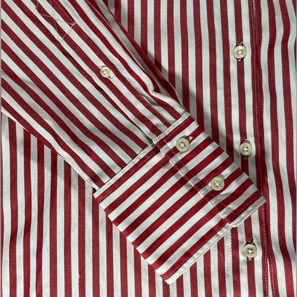 Zara Red and White Striped Oversized Button Down Shirt X-Small - Picture 5 of 10